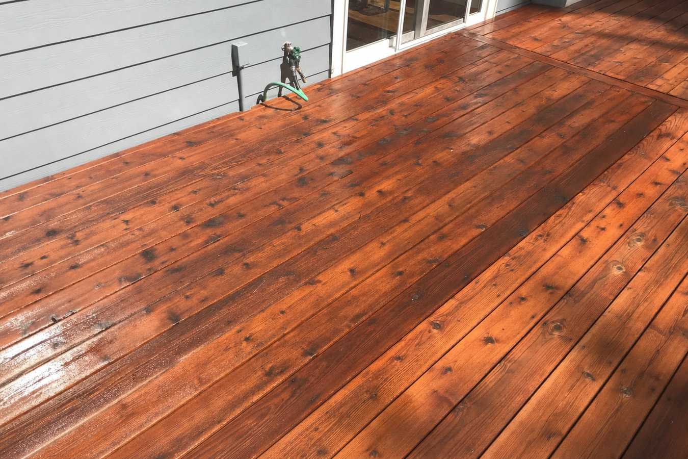 Deck staining and sealing